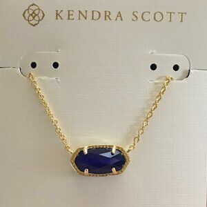 NEW Kendra Scott Cobalt Cat's Eye Elisa Short Pendant Necklace